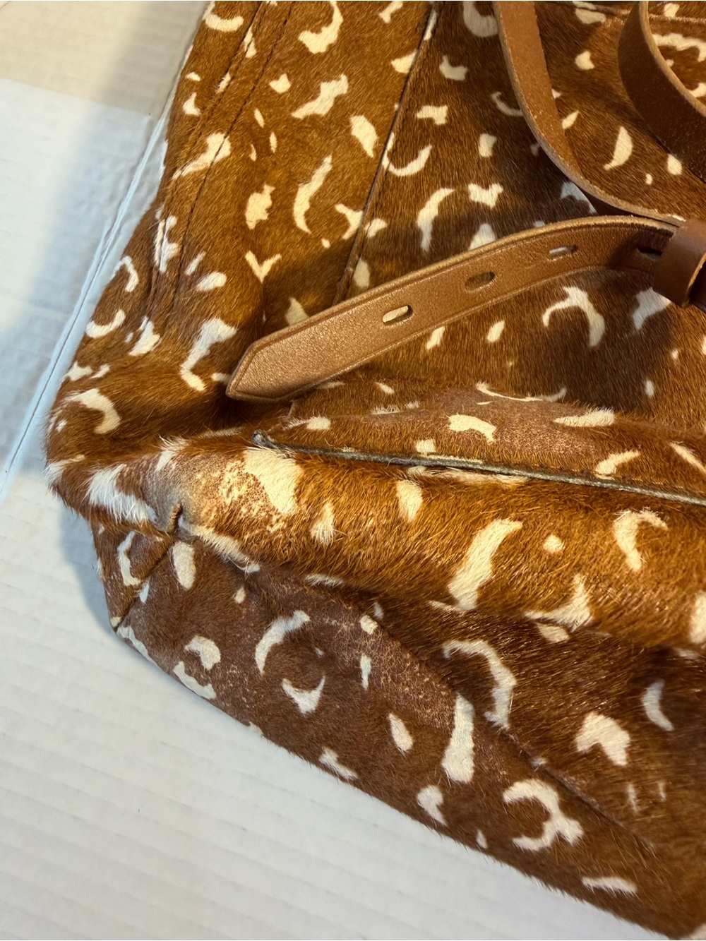 Madewell Brown and White Transport Leopard-Print Calf Hair Tote - Picture 10 of 13